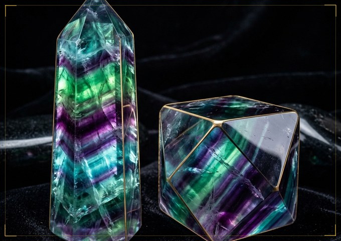 Rainbow Fluorite natural mineral specimen