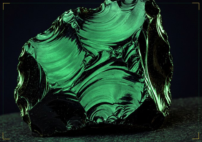 Moldavite natural mineral specimen