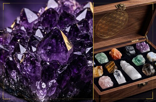 Crown themed clear, white & violet stone sets