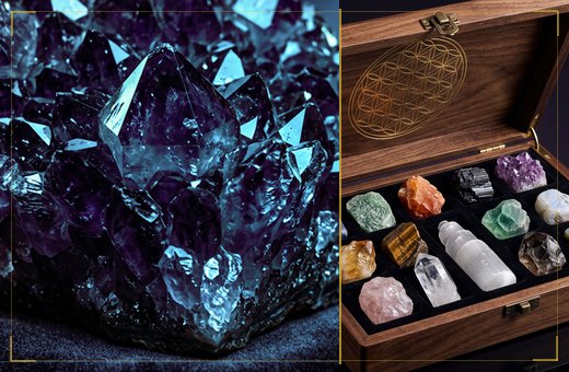 Amethyst clusters & Selenite plates